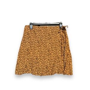 ✅GB Big Girls Cheetah Printed Side-Tie Mini Skirt